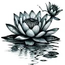 Water Lily Pisces tattoo design idea