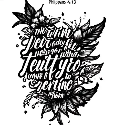 Philippians 4:13 bible verse tattoo design idea