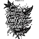 Philippians 4:13 bible verse tattoo design idea
