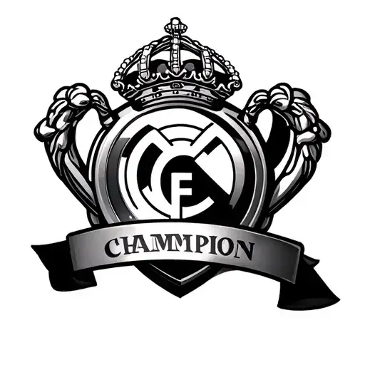 Champion Cup and Real Madrid shield tattoo design idea
