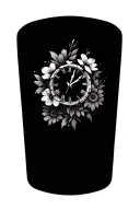 shattered clock face flowers symbolizing strength and resilience tattoo design idea