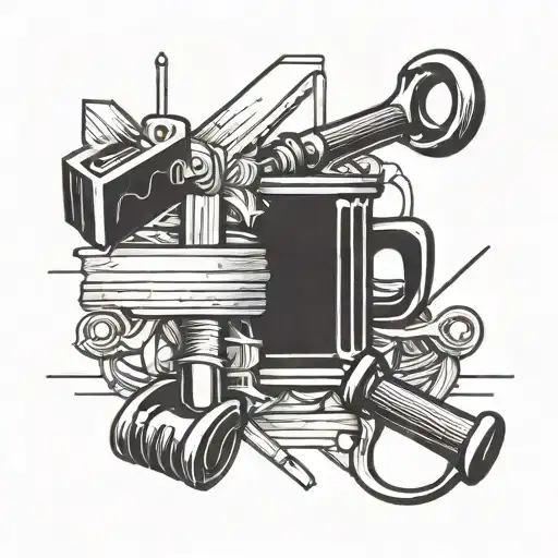 Incorporate carpentry tools (hammer, saw, etc.) into a design symbolizing business success tattoo design idea