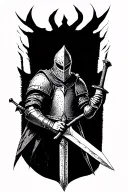 knight holding a sword tattoo design idea