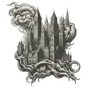 Burning City tattoo design idea