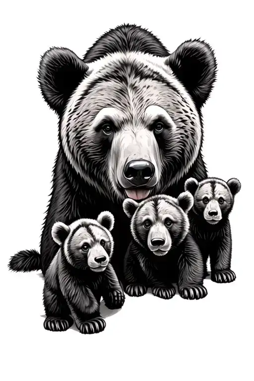 Papa Bear And Cubs tattoo design idea