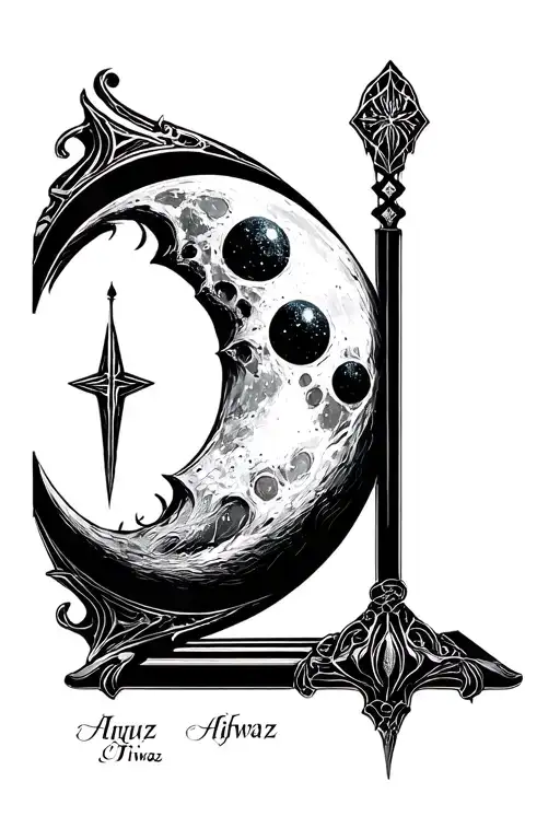 Moon → ᚢ Uruz → ᛉ Algiz → mini stand → ᛇ Eihwaz → ᛿ Eihwaz → ᛏ Tiwaz → ᆒ ᆒ ᆒ ᆒ ᆒ ᆒ ᆒ ᆒ ᆒ ᆹs. ᛒ Berkano → ᚱ. tattoo design idea