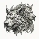 Cerberus heads tattoo design idea