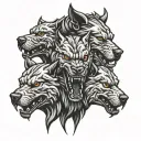 Cerberus heads tattoo design idea