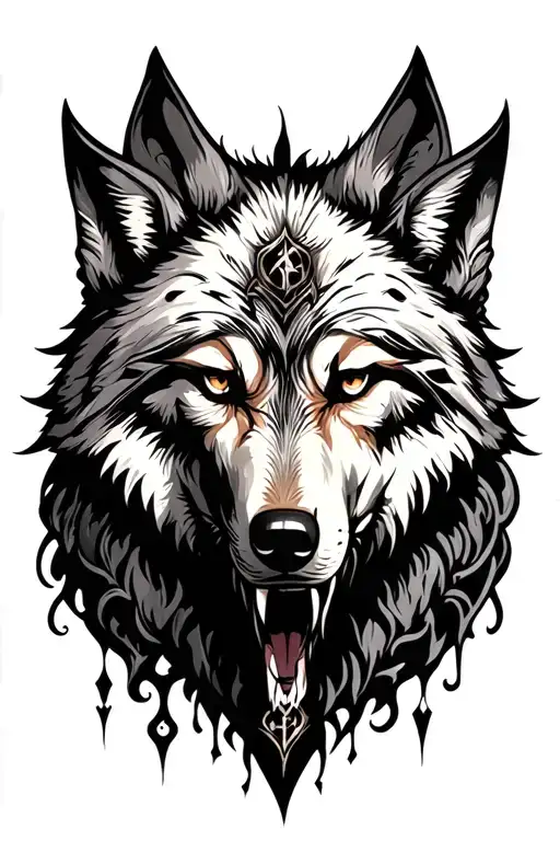 wolf tattoo design idea