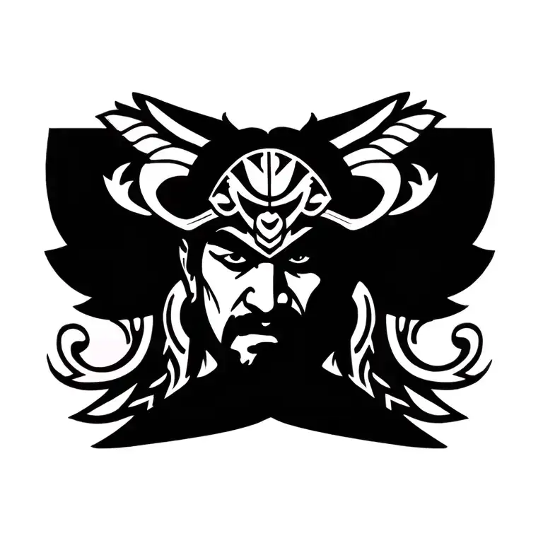 Chicano style tattoo design featuring Maori warrior tattoo design idea