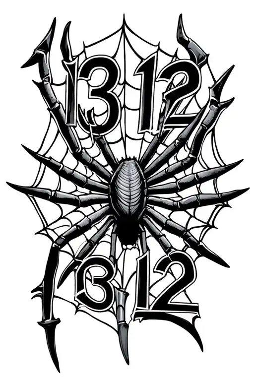 "1312" spider knife spider web tattoo design idea