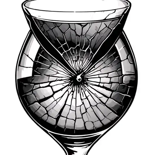 cracked hour glass tattoo design idea