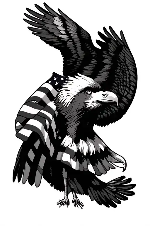"blessed are the peacemakers" American flag intertwined with an eagle tattoo design idea