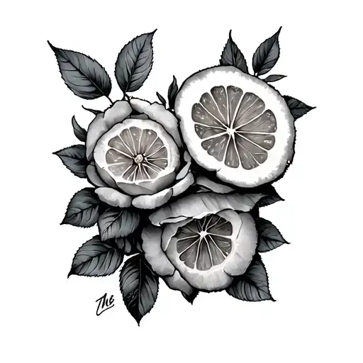 the stone roses band tattoo, lemon tattoo design idea
