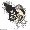 honeycomb and vine intertwined tattoo design idea