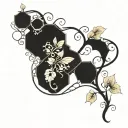 honeycomb and vine intertwined tattoo design idea