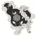 honeycomb and vine intertwined tattoo design idea