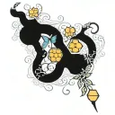 honeycomb and vine intertwined tattoo design idea