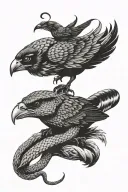 snake and crow tattoo design idea
