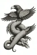 snake and crow tattoo design idea