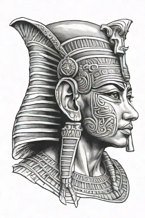 Egyptian pharaoh tattoo design idea