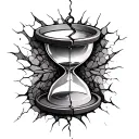 cracked hourglass flowing into an 8  tattoo design idea