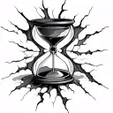 cracked hourglass flowing into an 8  tattoo design idea