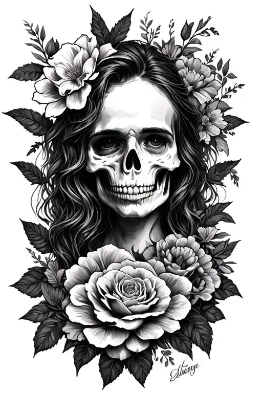 Full sleeve going from a dead grave to a beautify garden tattoo design idea