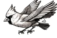 Cardinal flying tattoo design idea