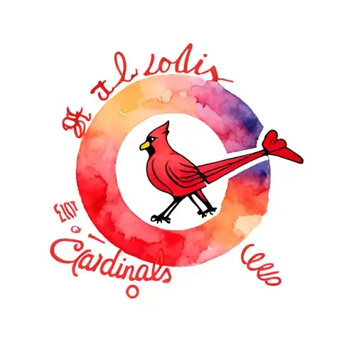 gnome no face St. Louis Cardinals logo intertwined tattoo design idea