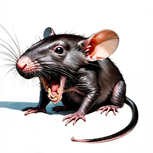 scary rat japanese tattoo design idea