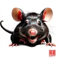 scary rat japanese tattoo design idea
