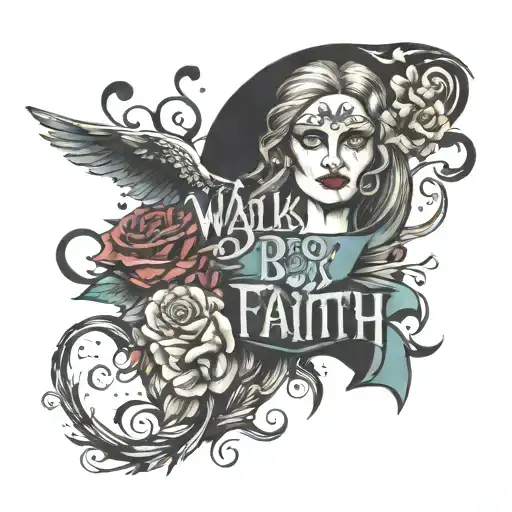 walk by faith not by sight tattoo design idea