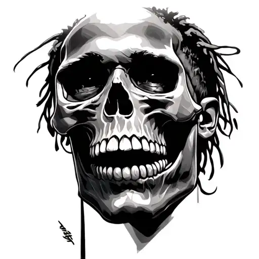 nba youngboy an skull tattoo design idea