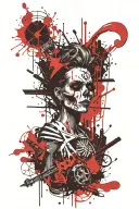 piracy, freedom, fire and punk rock inspired tattoo tattoo design idea