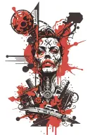 piracy, freedom, fire and punk rock inspired tattoo tattoo design idea