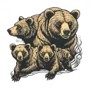 a bear and two cubs tattoo design idea