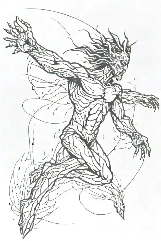 nephilim exploding tattoo design idea
