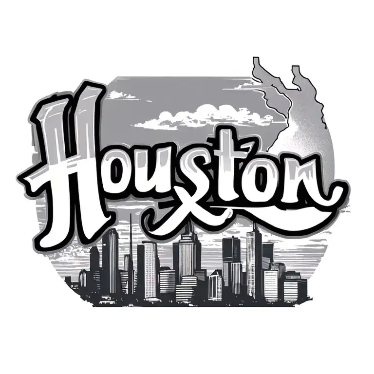 Houston Texas Up tattoo design idea