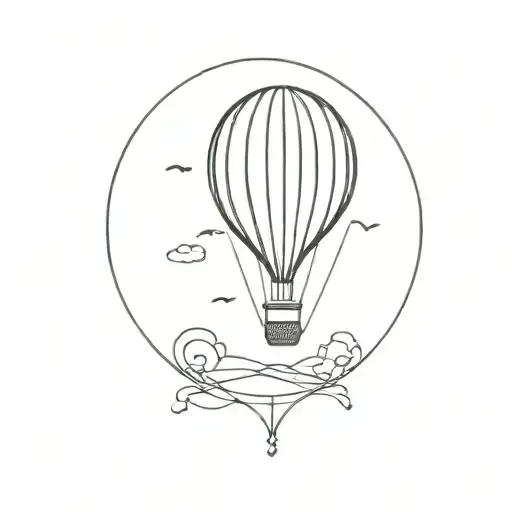 hot air balloon tattoo design idea