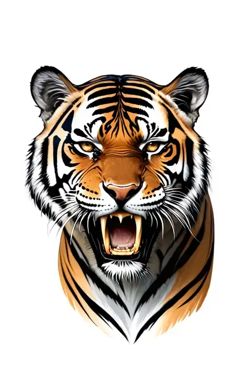frightful tiger tattoo design idea