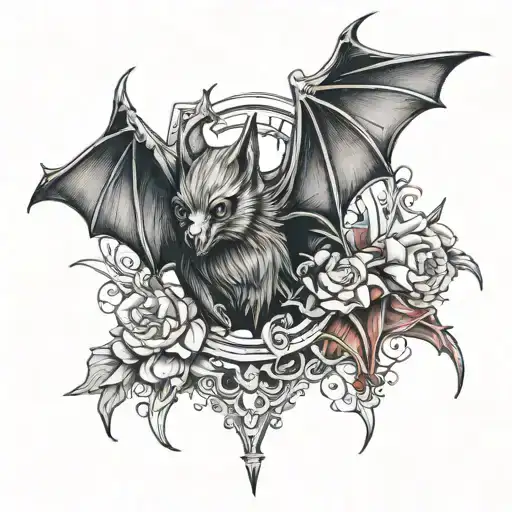 bat tattoo gothic style tattoo design idea