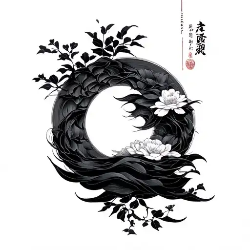 Tranquility In Japanese tattoo design idea