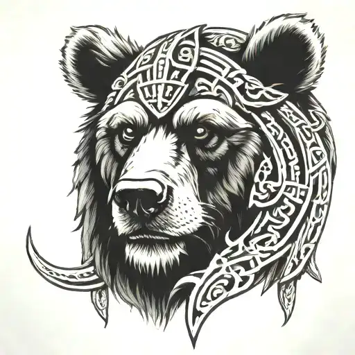 bear viking tattoo design idea