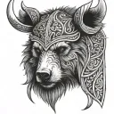 bear viking tattoo design idea