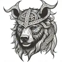 bear viking tattoo design idea