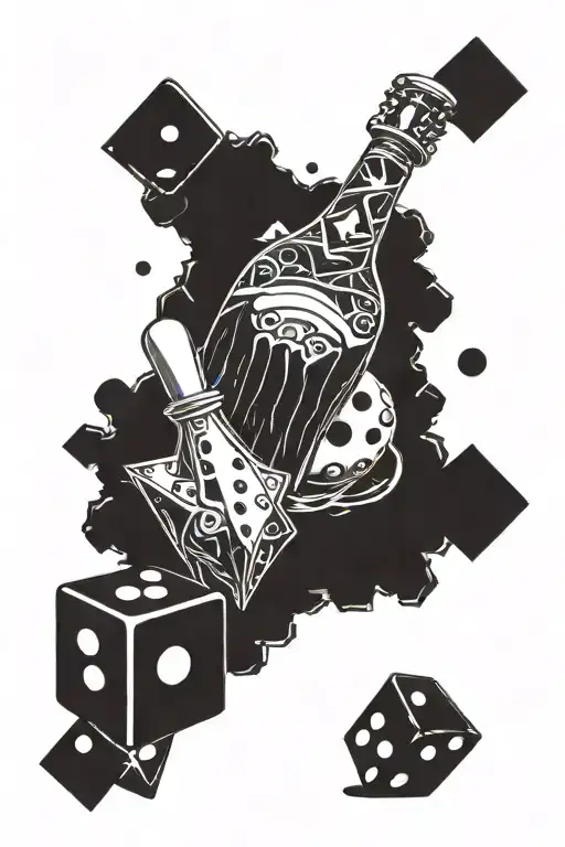 Bowling pin, blackjack, dice, tame impala tattoo design idea