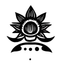 1 to 1.5 inch minimalist tattoo featuring a lotus, sun and three vertical dots. It has to be simple. tattoo design idea