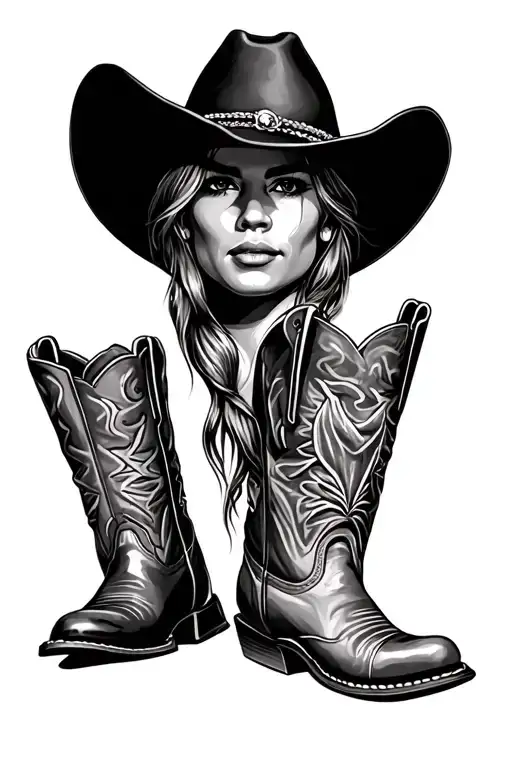 Cowboy Hat And Boots tattoo design idea