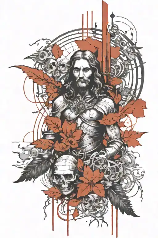 da Vinci theme sleeve tattoo tattoo design idea